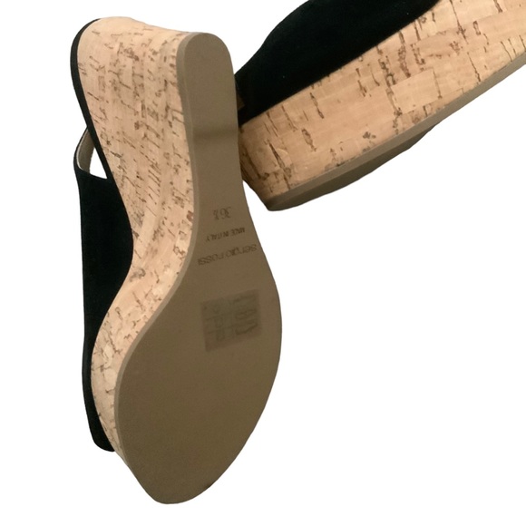 NWOB Sergio Rossi Royal platform Slingback Cork Wedge Size 36.5